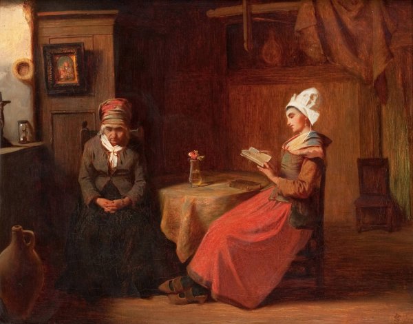 The Evening Prayer  by Johannes Stroebel - Hand-Painted Oil Painting Reproduction
