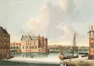 View Toward the Amstel River Oil painting by Johannes Teyler