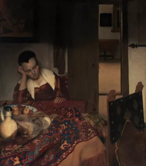 A Maid Asleep by Johannes Vermeer Oil Painting