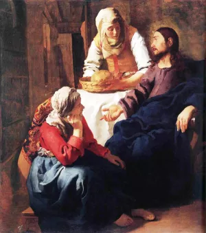 Christ in the House of Martha and Mary by Johannes Vermeer - Oil Painting Reproduction