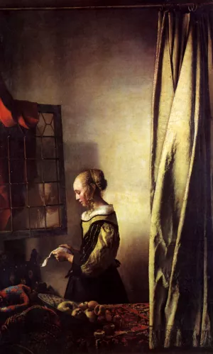 Girl Reading a Letter at an Open Window painting by Johannes Vermeer