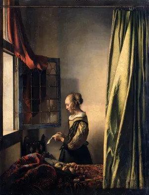 Girl Reading A Letter By An Open Window by Johannes Vermeer Oil Painting