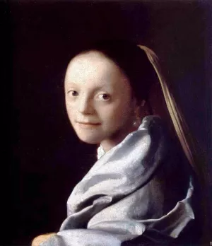 Portrait of a Young Woman by Johannes Vermeer - Oil Painting Reproduction