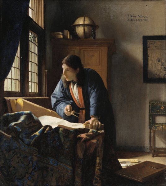 The Geographer  by Johannes Vermeer - Hand-Painted Oil Painting Reproduction