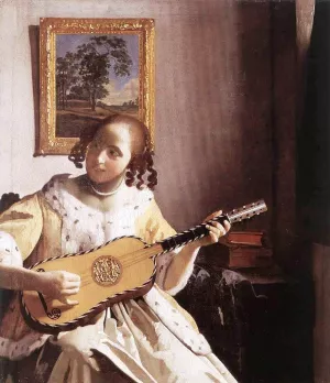 The Guitar Player by Johannes Vermeer - Oil Painting Reproduction