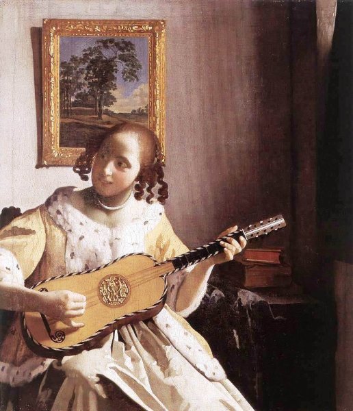 Main Product Photo of The Guitar Player Painting by Johannes Vermeer