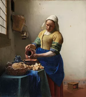 The Milkmaid by Johannes Vermeer Oil Painting