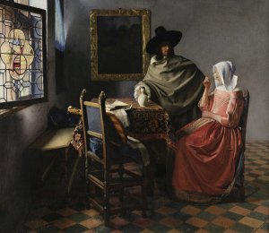 The Wine Glass by Johannes Vermeer Oil Painting