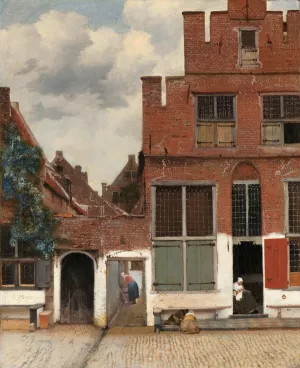 View of Houses in Delft, Known as 'The Little Street' by Johannes Vermeer Oil Painting