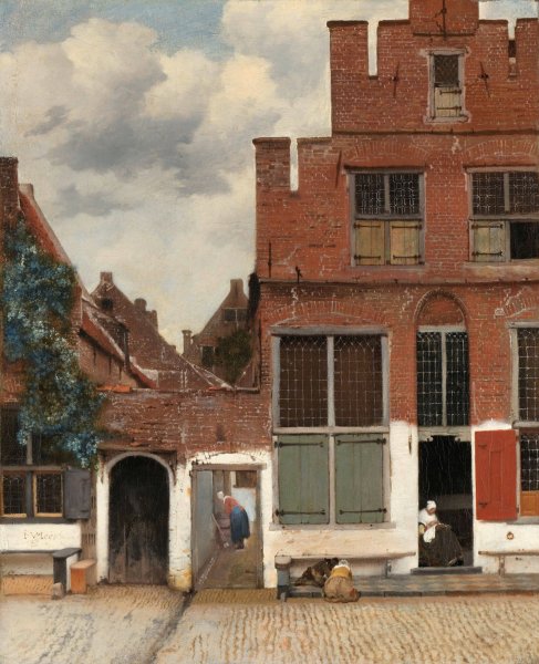View of Houses in Delft, Known as 'The Little Street' by Johannes Vermeer - Hand-Painted Oil Painting Reproduction