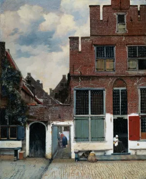 View of Houses in Delft, known as 'The Little Street' painting by Johannes Vermeer