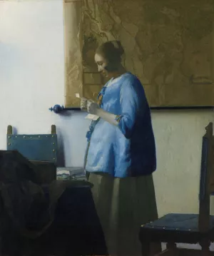 Woman Reading a Letter by Johannes Vermeer Oil Painting