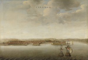View of Cannanore on the Malabar Coast in India by Johannes Vinckboons Oil Painting