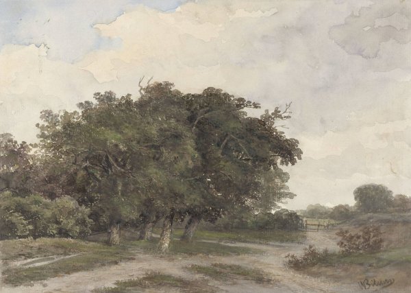 Landschap met bomen  by Johannes Warnardus Bilders - Hand-Painted Oil Painting Reproduction