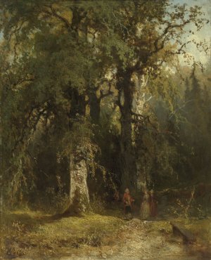 View in the Woods by Johannes Wernardus Bilders Oil Painting