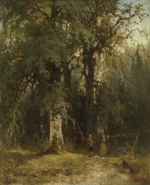 View in the Woods  by Johannes Wernardus Bilders - Hand-Painted Oil Painting Reproduction