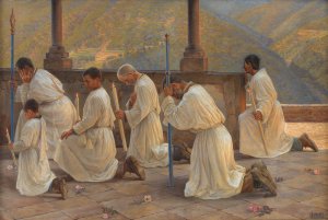 Bon om regn. Procession i Apenninerne by Johannes Wilhjelm Oil Painting