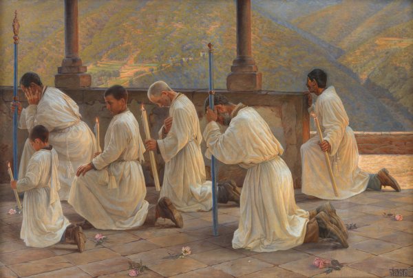 Main Product Photo of Bon om regn. Procession i Apenninerne  Painting by Johannes Wilhjelm