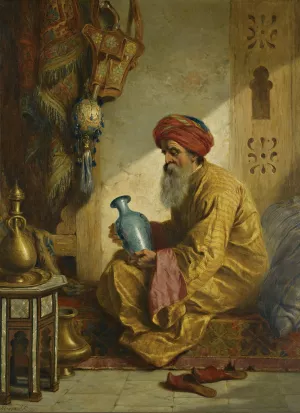 Inspecting The Vase by John Adam Houston Inspecting The Vase by John Adam Houston Oil Painting
