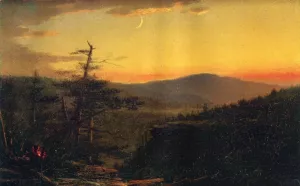 Catskill Mountains at Sunset by John Adams Parker - Oil Painting Reproduction