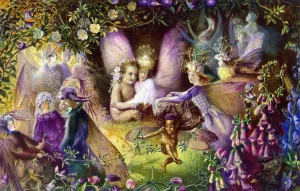 Titania and the Changeling; Scene from 'A Midsummer Nights Dream' by John Anster Christia Fitzgerald - Oil Painting Reproduction