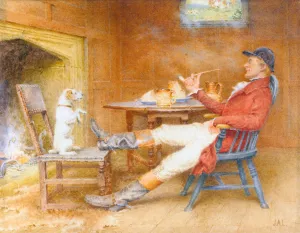 Teaching a Dog New Tricks by John Arthur Lomax Oil Painting