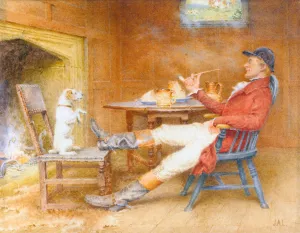 Teaching a Dog New Tricks painting by John Arthur Lomax