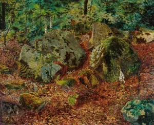 A Mossy Glen painting by John Atkinson Grimshaw