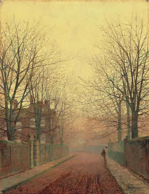An Autumn Lane by John Atkinson Grimshaw An Autumn Lane by John Atkinson Grimshaw Oil Painting