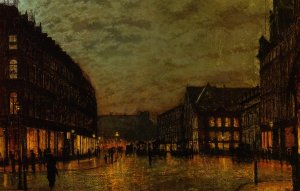 Boars Lane, Leeds by Lamplight