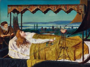 Elaine by John Atkinson Grimshaw Oil Painting