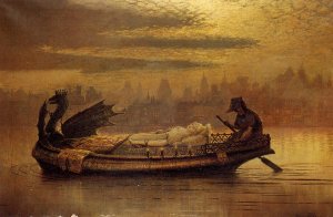 Elaine by John Atkinson Grimshaw Oil Painting