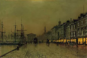 Greenock dockside by night by John Atkinson Grimshaw Greenock dockside by night by John Atkinson Grimshaw Oil Painting