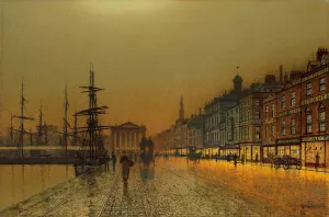Greenock Harbour at night by John Atkinson Grimshaw Greenock Harbour at night by John Atkinson Grimshaw Oil Painting