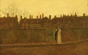 In the golden gloaming by John Atkinson Grimshaw In the golden gloaming by John Atkinson Grimshaw Oil Painting