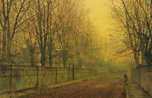 In The Golden Glow Of Autumn by John Atkinson Grimshaw In The Golden Glow Of Autumn by John Atkinson Grimshaw Oil Painting