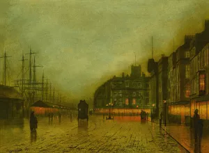 Liverpool Docks by John Atkinson Grimshaw Liverpool Docks by John Atkinson Grimshaw Oil Painting
