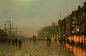 Liverpool from Wapping by John Atkinson Grimshaw - Oil Painting Reproduction
