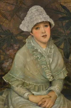 My wee white rose Oil painting by John Atkinson Grimshaw