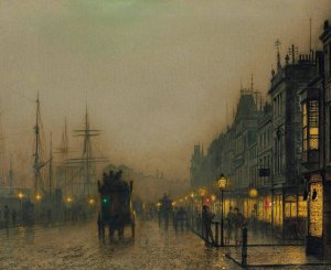 Reekie, Glasgow Oil painting by John Atkinson Grimshaw
