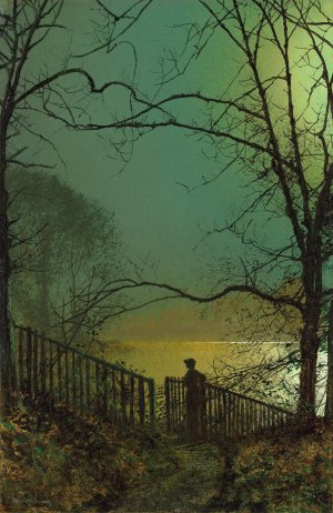 Roundhay Park Lake by John Atkinson Grimshaw Oil Painting