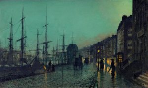Shipping on the Clyde by John Atkinson Grimshaw Oil Painting