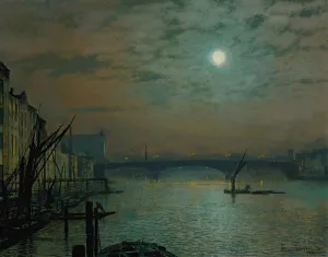 Southwark Bridge by Moonlight by John Atkinson Grimshaw Southwark Bridge by Moonlight by John Atkinson Grimshaw Oil Painting