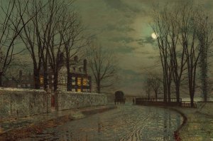 The Turn of the Road by John Atkinson Grimshaw Oil Painting
