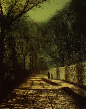 Tree Shadows on the Park Wall, Roundhay Park, Leeds painting by John Atkinson Grimshaw