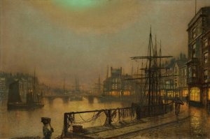 Whitby at Night by John Atkinson Grimshaw Oil Painting