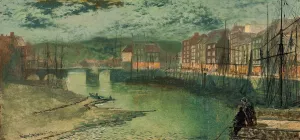 Whitby docks by John Atkinson Grimshaw Whitby docks by John Atkinson Grimshaw Oil Painting
