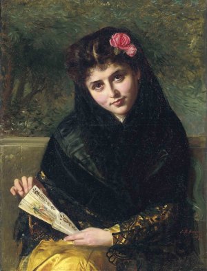 A Spanish Beauty by John Bagnold Burgess Oil Painting
