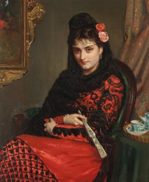 A Spanish Rose by John Bagnold Burgess Oil Painting