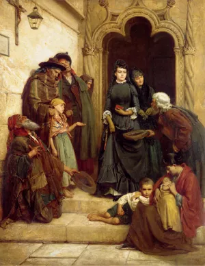 The Church Door by John Bagnold Burgess Oil Painting